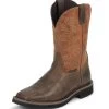 Justin Boots Justin Mens Stampede Comp Orange Work Boots