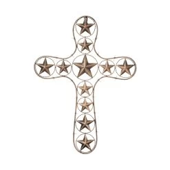 Decorative Cross W/ Stars & Barbwire