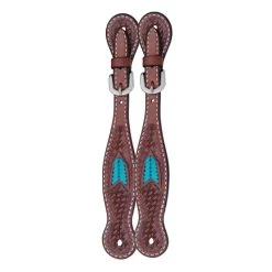Oxbow Ladies Basket Turquoise Rawhide Spur Straps
