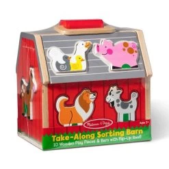 Melissa And Doug Take-Along Sorting Barn Kids Toy