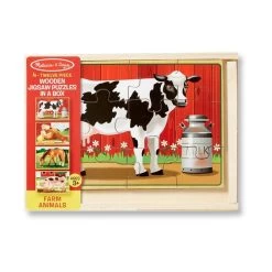 Melissa And Doug Wooden Farm Animal Jigsaw Puzzles