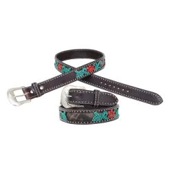 Circle Y Cactus Flower Filigree Belt