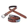 Circle Y Blue Diamond Inlay Belt