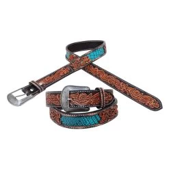 Circle Y Turquoise Gator Filigree Belt