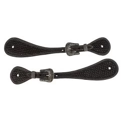 Tabelo Shaped Spur Straps W/Basket Tooling